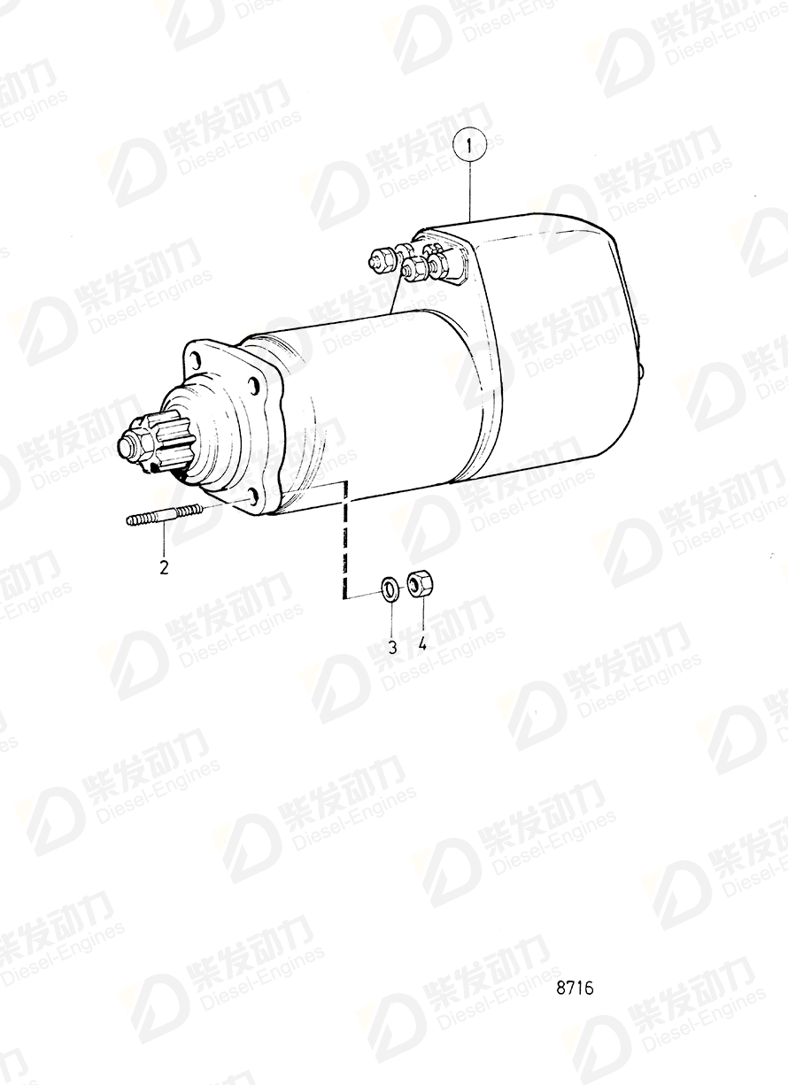 volvo penta Starter motor 881682 Drawing volvo penta Starter motor 881682 Drawing